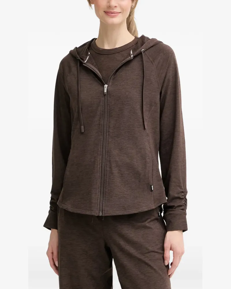 DKNY zip-up drawstring hoodie - Braun Braun