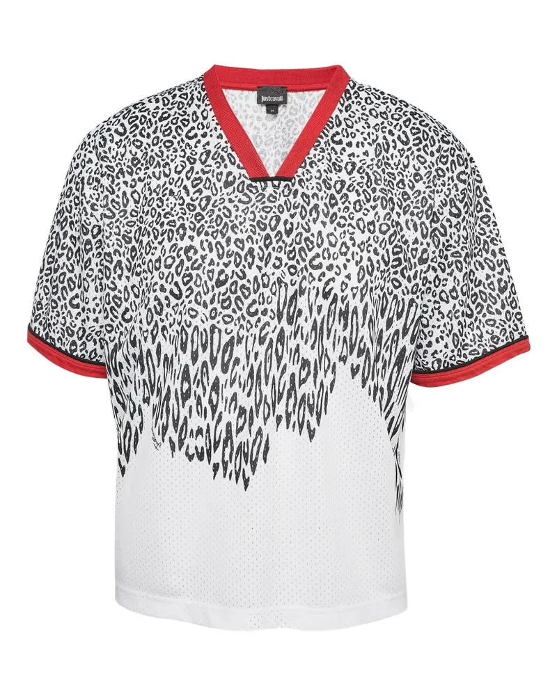 Just Cavalli Pre-owned T-Shirt mit Leoparden-Print - Weiß Weiß