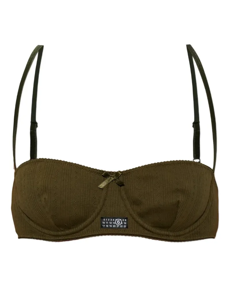 Maison Margiela Pointelle-BH mit Logo-Patch - Grün Grün
