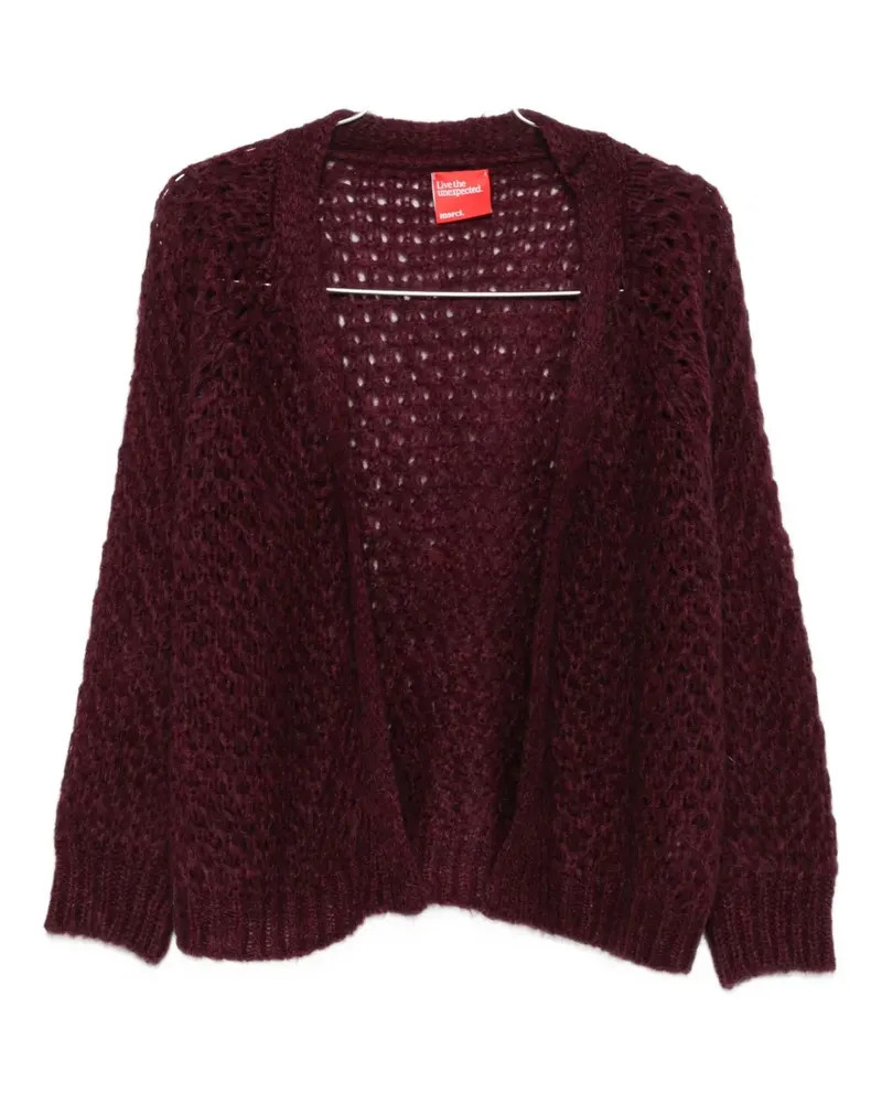 ..,merci Cardigan mit Lochstrickmuster - Rot Rot
