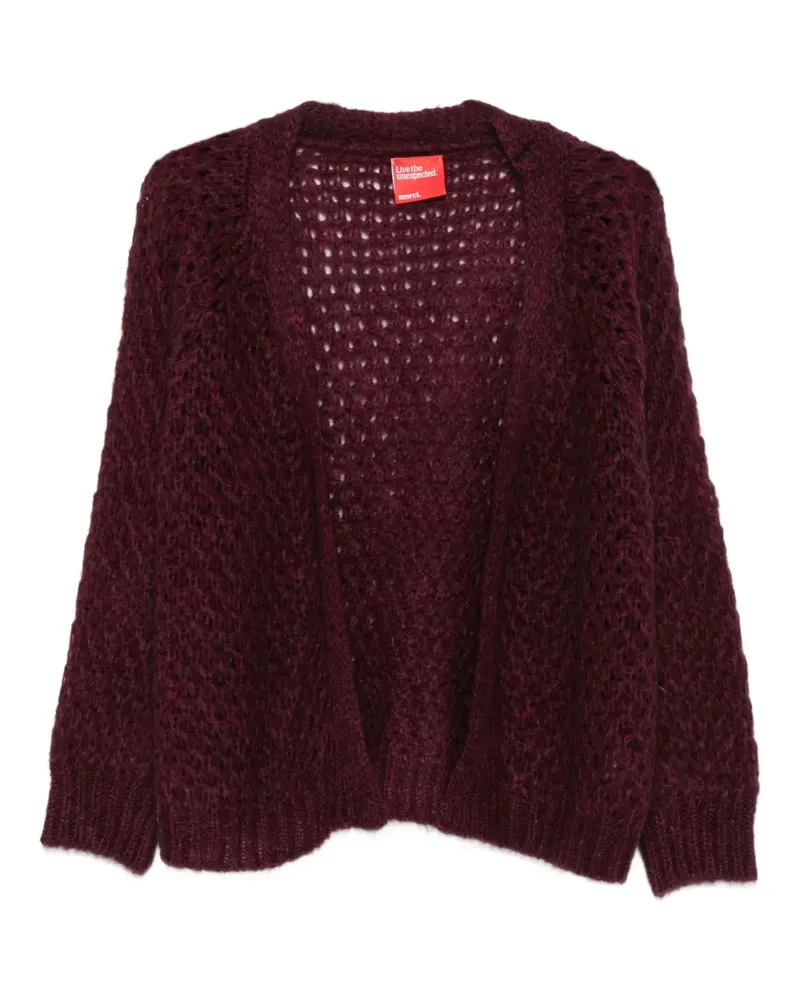 ..,merci Cardigan mit Lochstrickmuster - Rot Rot
