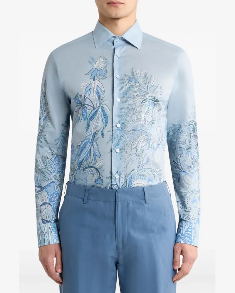 Etro Hemd mit Blumenprint - Blau Blau