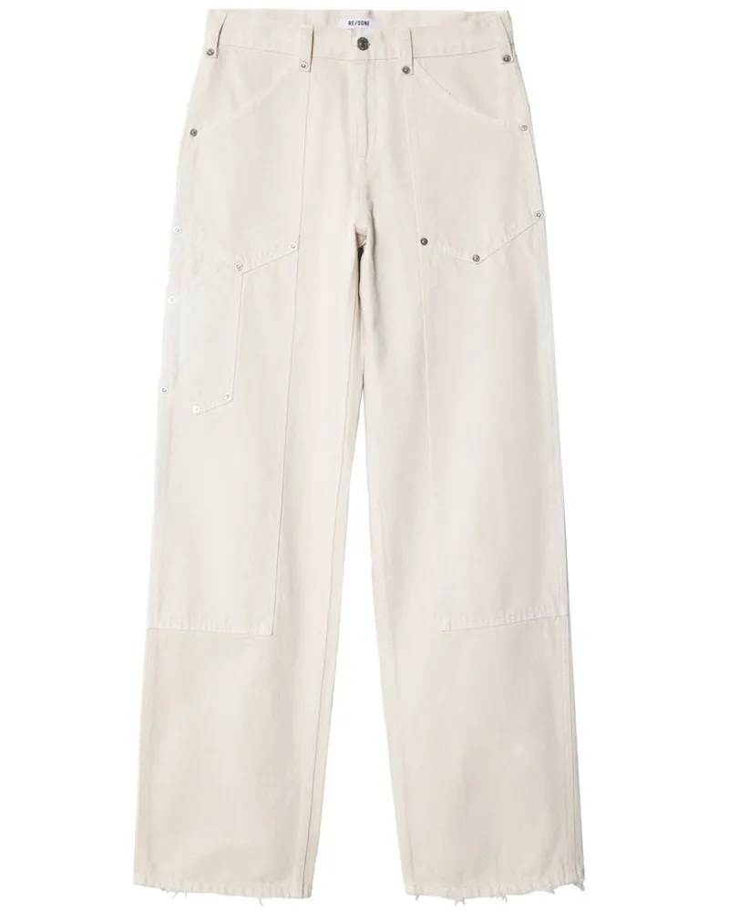 RE/DONE Halbhohe Straight-Leg-Jeans - Weiß Weiß