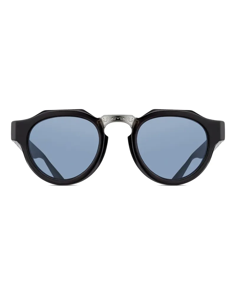 MATSUDA Sonnenbrille mit rundem Gestell - Schwarz Schwarz