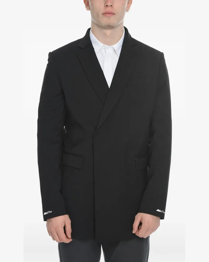 MSFTSrep double-breasted logo-print blazer - Schwarz Schwarz