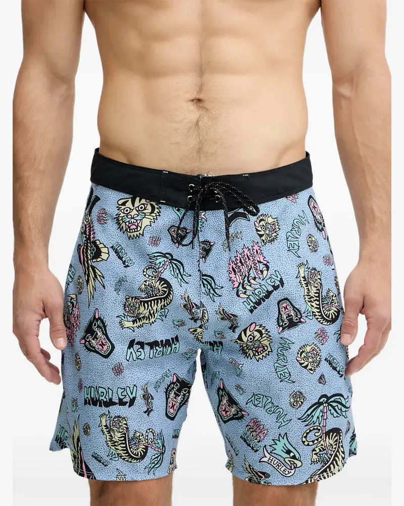 Hurley Boardshorts mit grafischem Print - Blau Blau