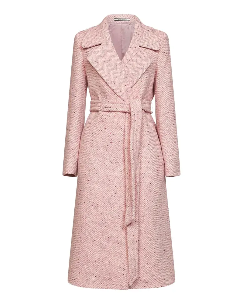 Tagliatore Molly Mantel mit Fischgrätenmuster und Gürtel - Rosa Rosa