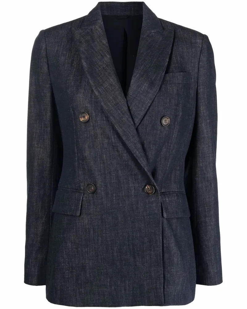 Brunello Cucinelli Doppelreihiger Jeans-Blazer - Blau Blau