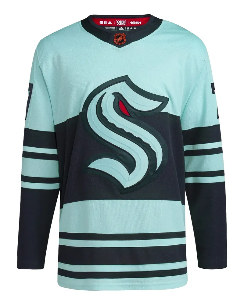 adidas NHL Seattle Kraken Jordan Eberle Authentic Reverse Retro 2.0 T-Shirt - Blau Blau