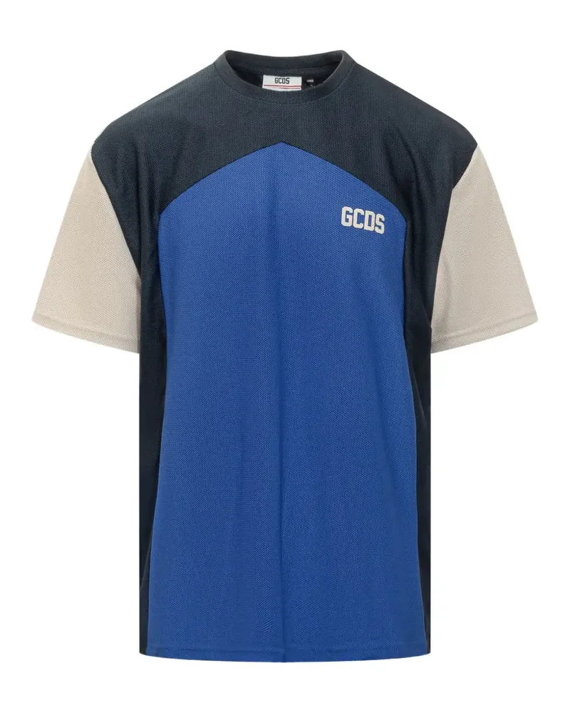 GCDS T-Shirt in Colour-Block-Optik - Blau Blau