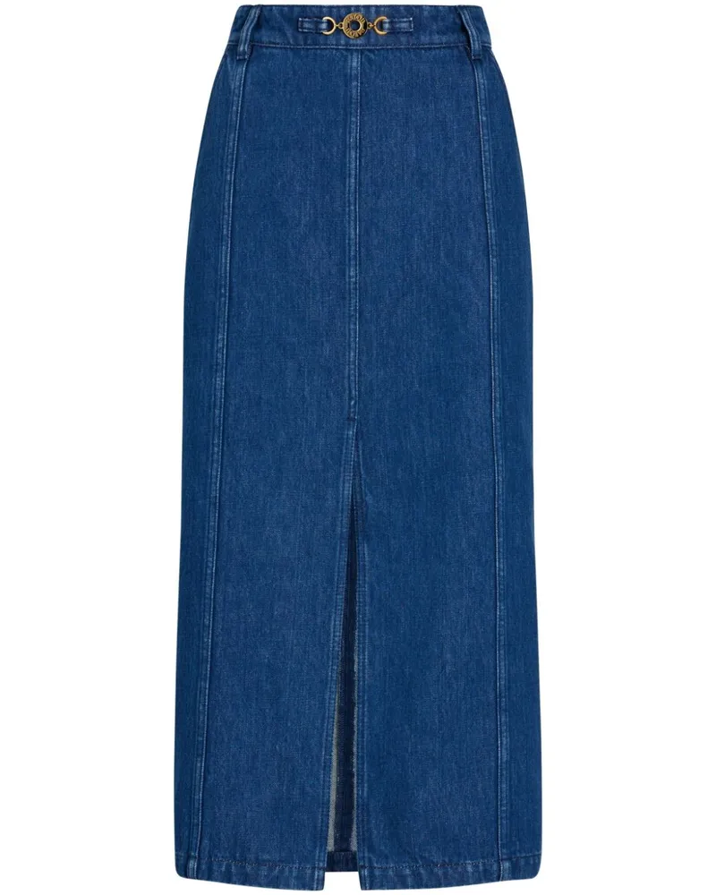 Patou Midirock mit Schlitzen - Blau Blau