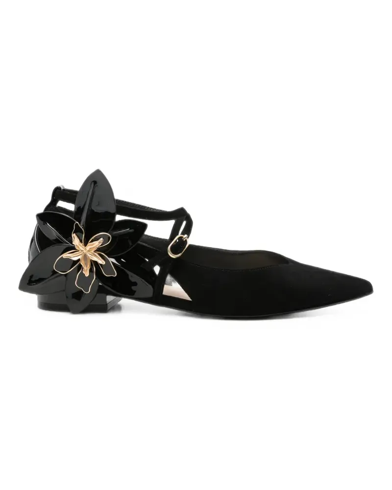 Liu Jo floral-embellished pointed-toe sandals - Schwarz Schwarz