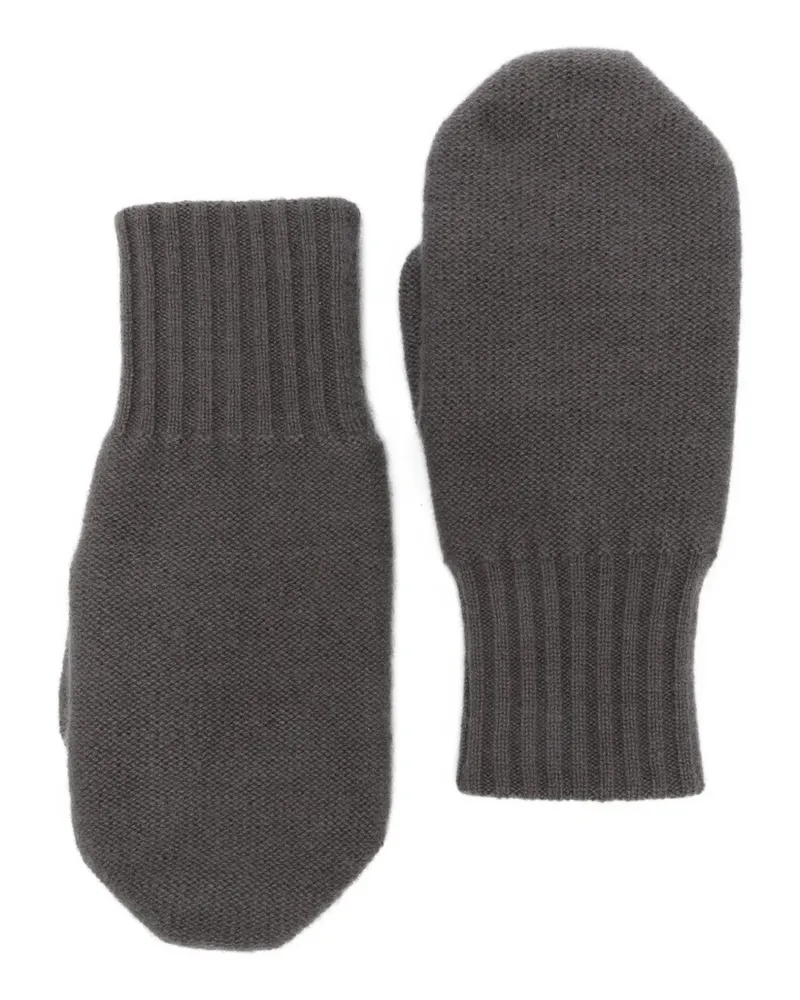 Liska Handschuhe mit gerippten Bündchen - Grau Grau