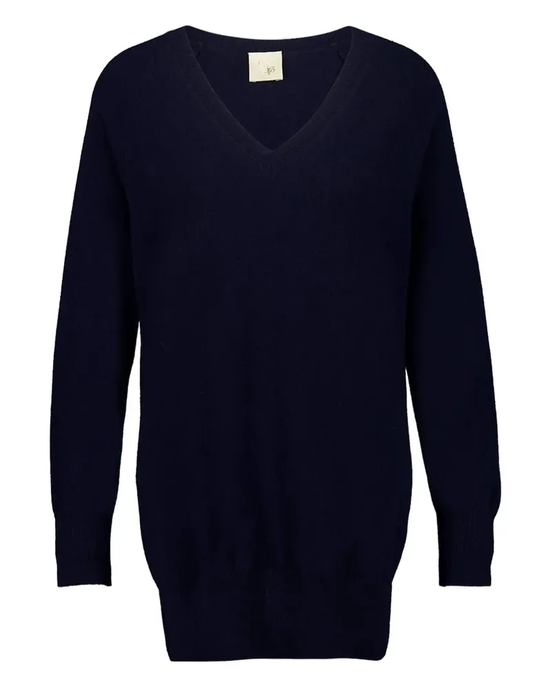 PAULA Kaschmirpullover mit V-Ausschnitt - Blau Blau