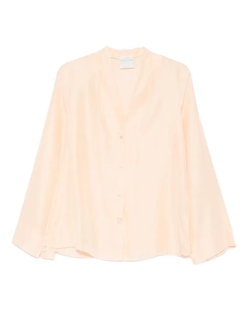 forte_forte V-neck silk shirt - Orange Orange