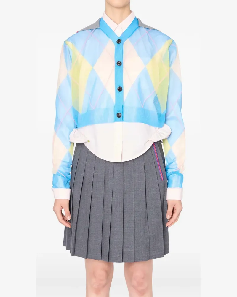 kolor button-fastening cardigan - Blau Blau