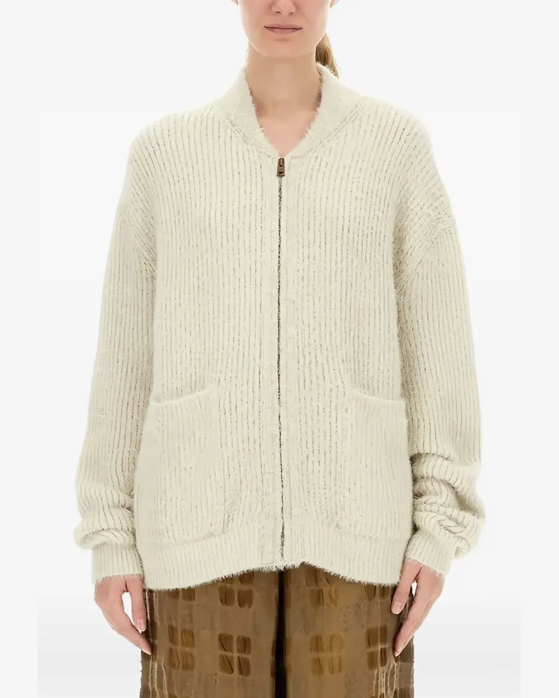 Uma Wang zip-up pocket cardigan - Nude Nude