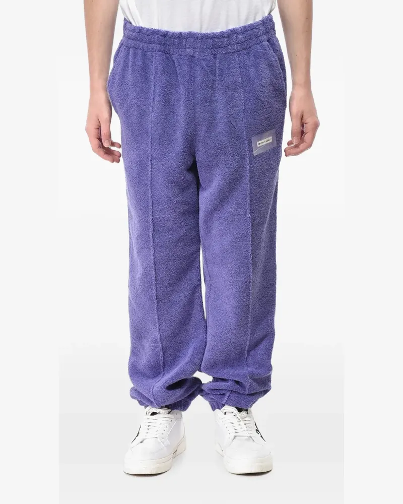 OFF-WHITE logo-patch terry-cloth track pants - Violett Violett