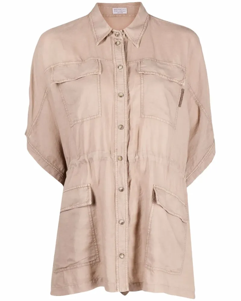 Brunello Cucinelli Bluse mit Kordelzug - Nude Nude