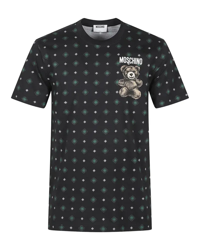 Moschino Gemustertes T-Shirt - Schwarz Schwarz