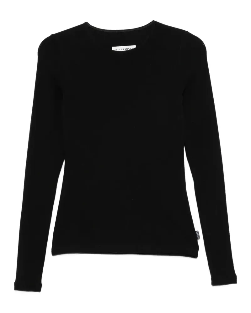 Maison Margiela Geripptes Strickoberteil - Schwarz Schwarz