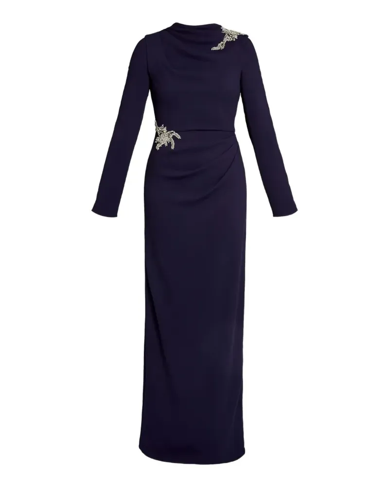 Erdem Verziertes Abendkleid mit langen Ärmeln - Blau Blau