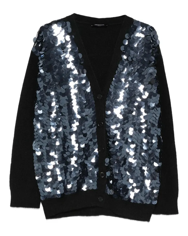 Fabiana Filippi Cardigan mit Pailletten - Schwarz Schwarz
