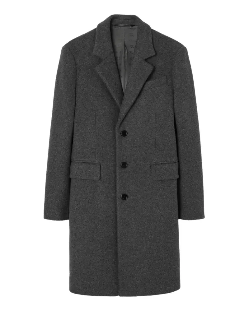 Burberry Einreihiger Wollmantel - Grau Grau