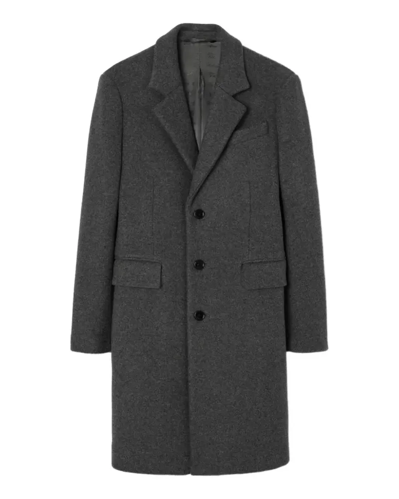 Burberry Einreihiger Wollmantel - Grau Grau