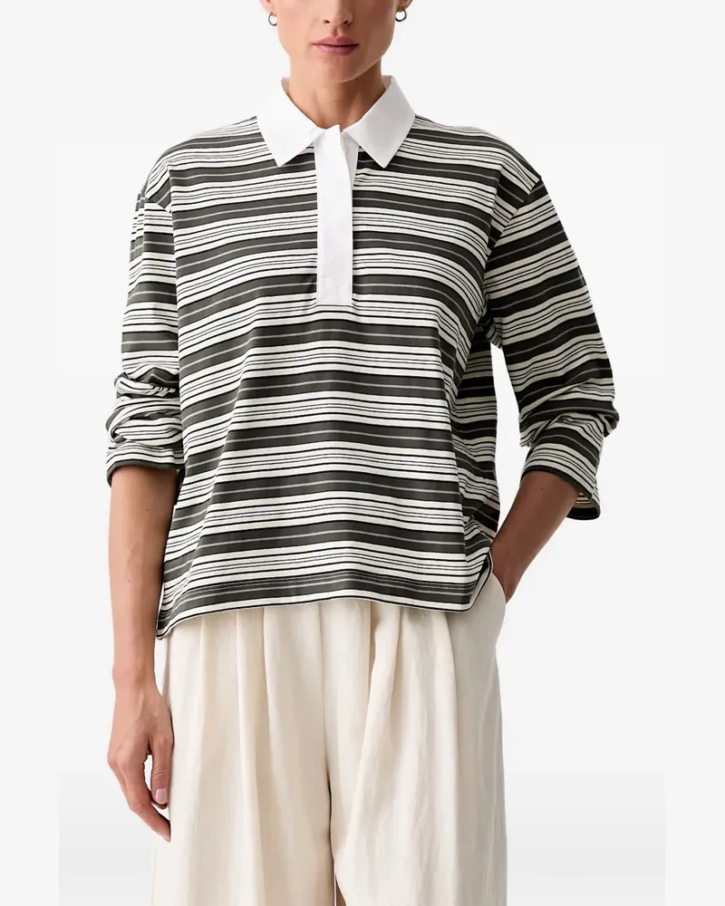 Rag & Bone Gestreiftes Kelly Poloshirt - Grün Grün