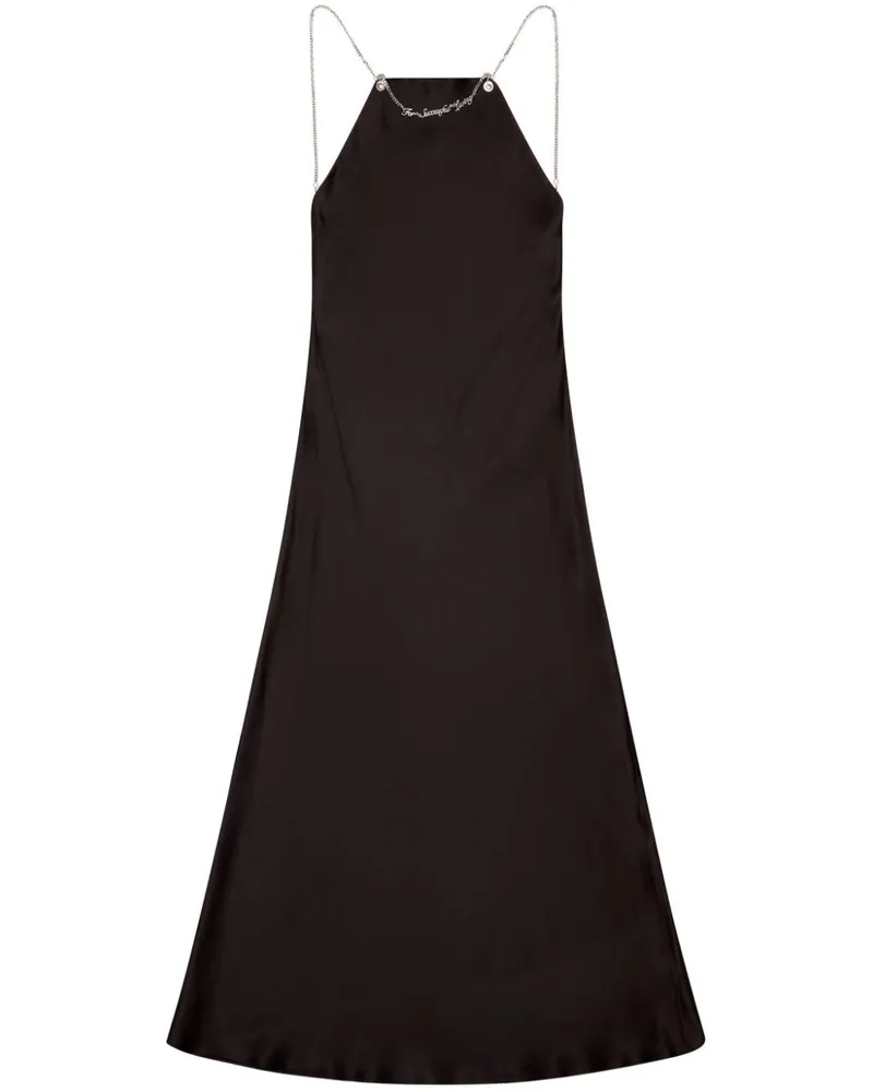 Diesel D-Eliz Midikleid aus Satin - Schwarz Schwarz