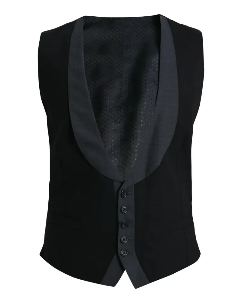 Dolce & Gabbana V-neck button-up waistcoat - Schwarz Schwarz