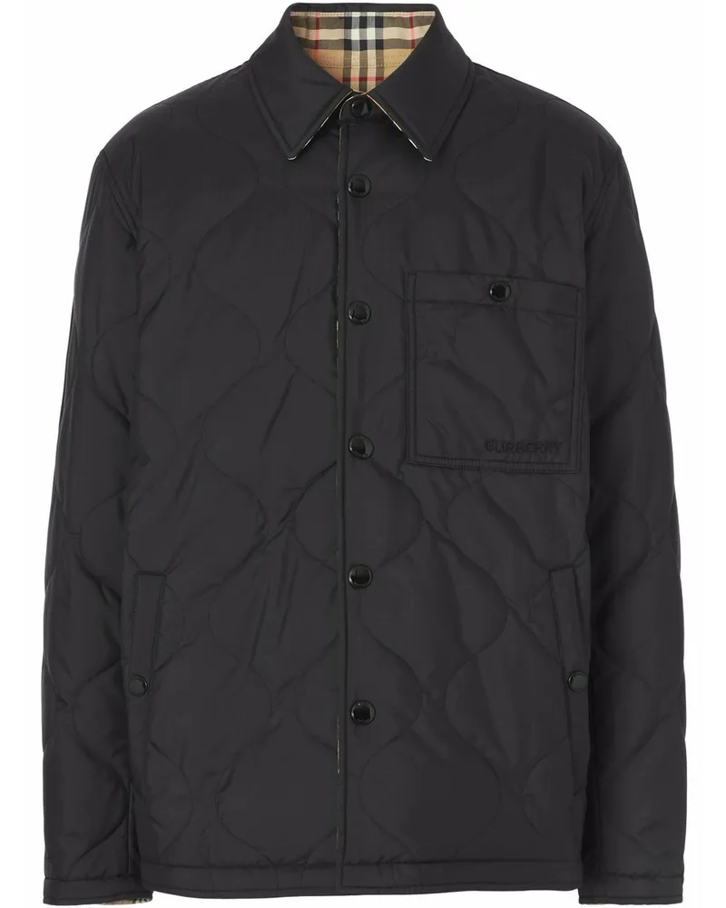 Burberry Wendbare Hemdjacke mit Vintage Check - Schwarz Schwarz