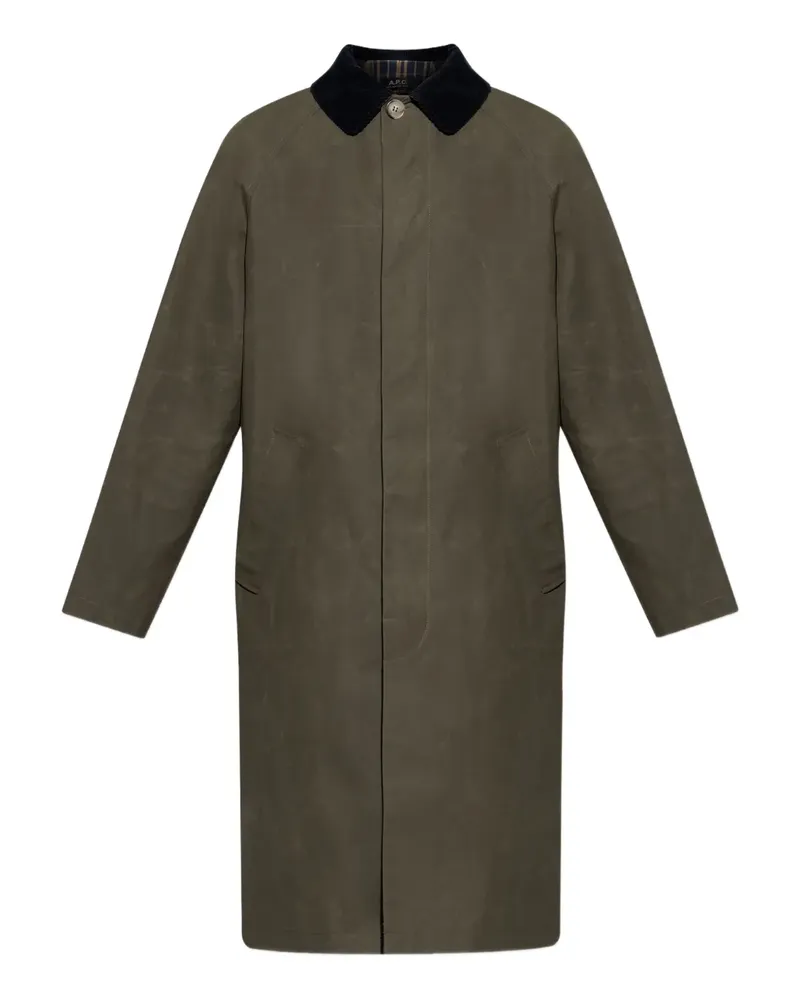 A.P.C. Mantel mit Cordkragen - Grün Grün