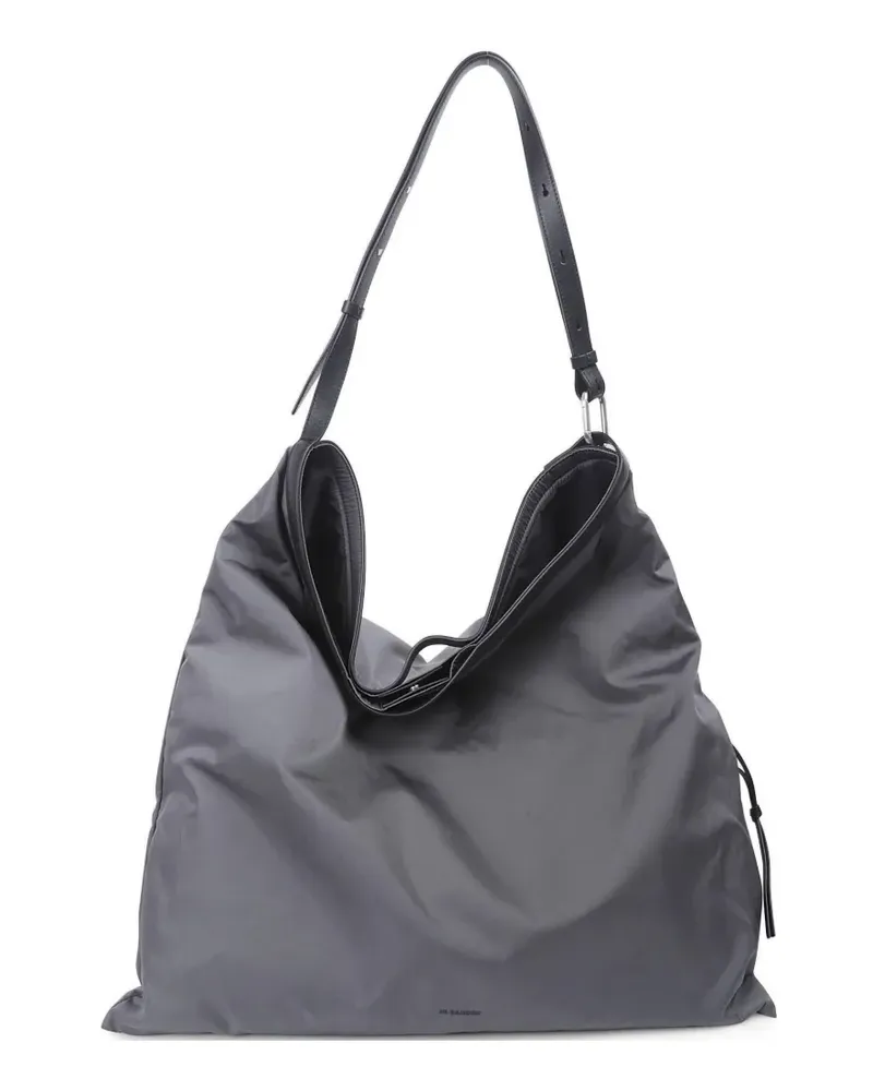 Jil Sander Schultertasche mit Logo-Print - Grau Grau