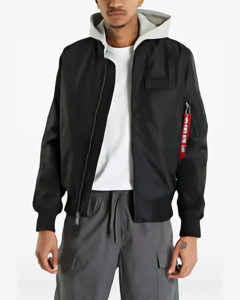 Alpha Industries MA-1 TT Hood Light Bomberjacke - Schwarz Schwarz