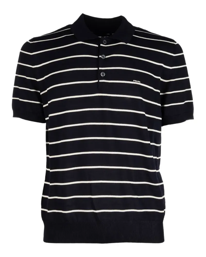 Prada Gestreiftes Poloshirt - Blau Blau