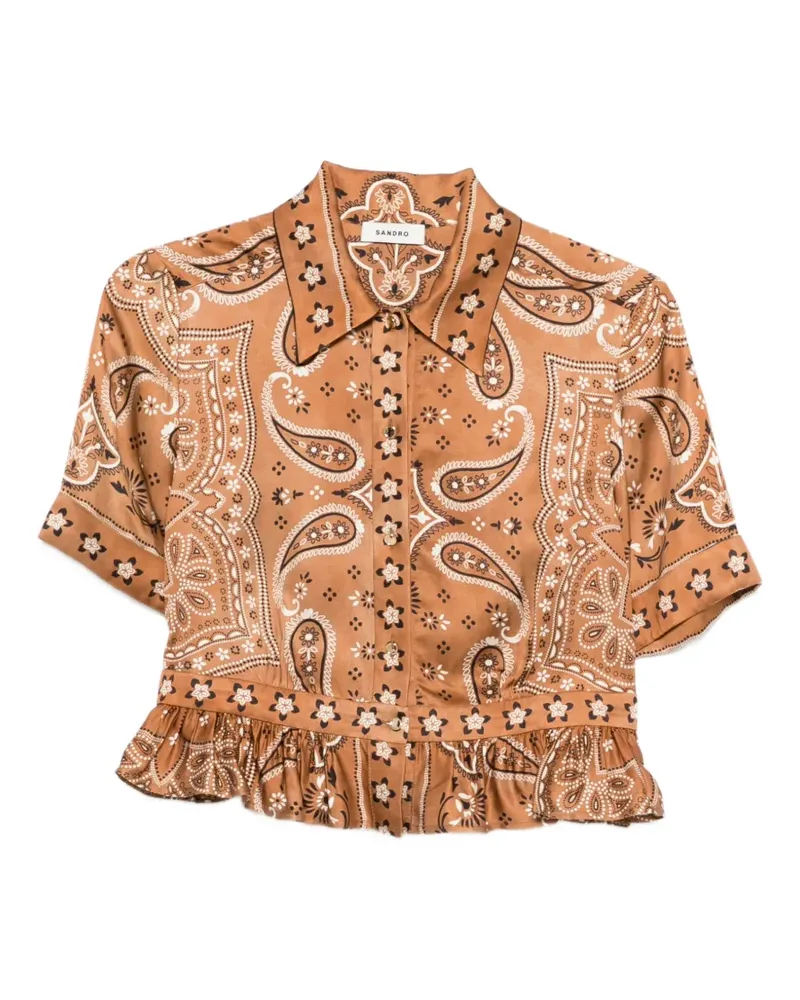 Sandro Gerüschtes Vanessi Paisley-Hemd - Braun Braun