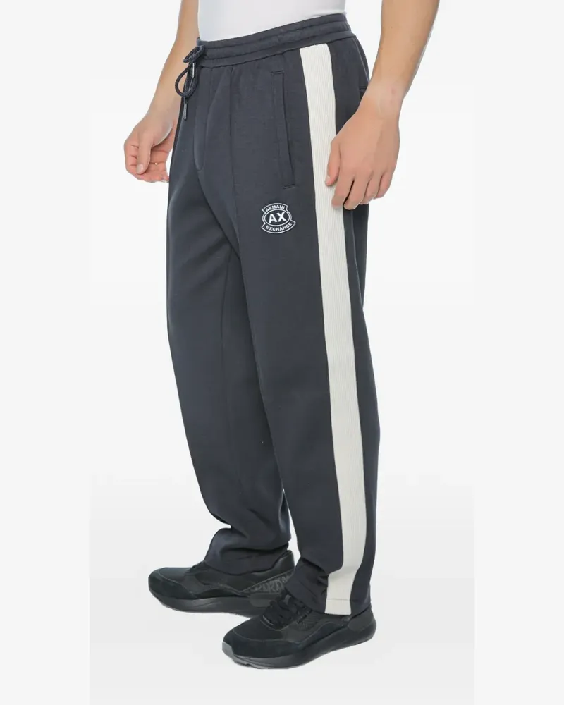 Armani Exchange logo-patch side-stripe track pants - Blau Blau