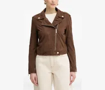 suede biker jacket - Braun