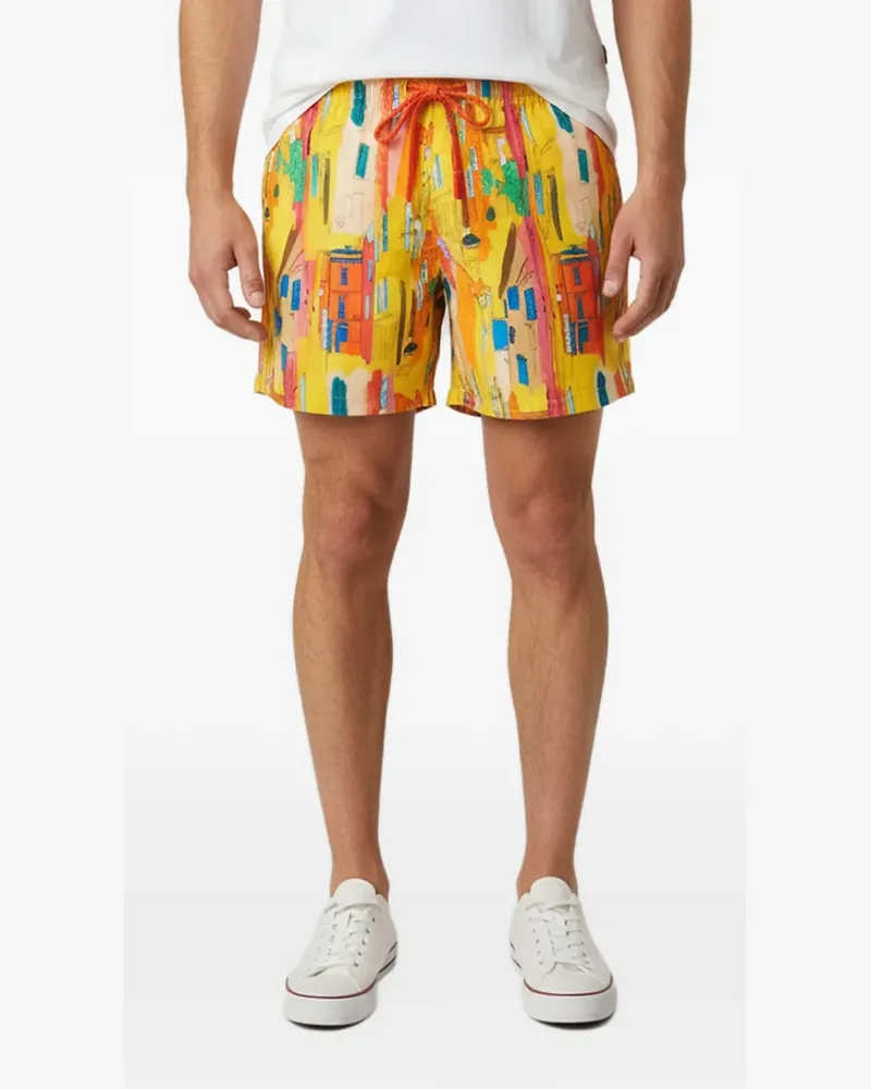 Vilebrequin Badeshorts mit Moon-Print - Gelb Gelb