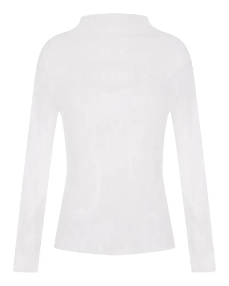 Issey Miyake pleated long-sleeve top - Weiß Weiß