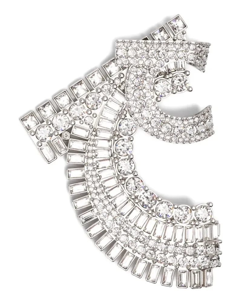 Ferragamo crystal-embellished brooch - Silber Silber