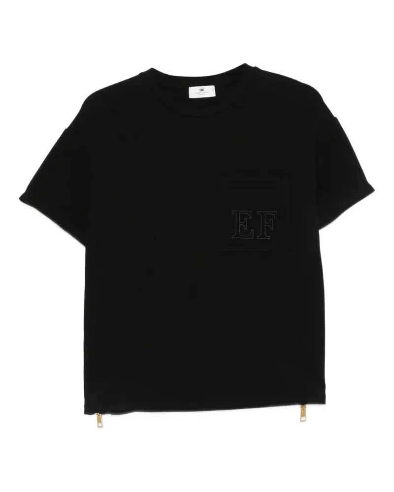 Elisabetta Franchi Sweatshirt mit Reißverschlussdetail - Schwarz Schwarz