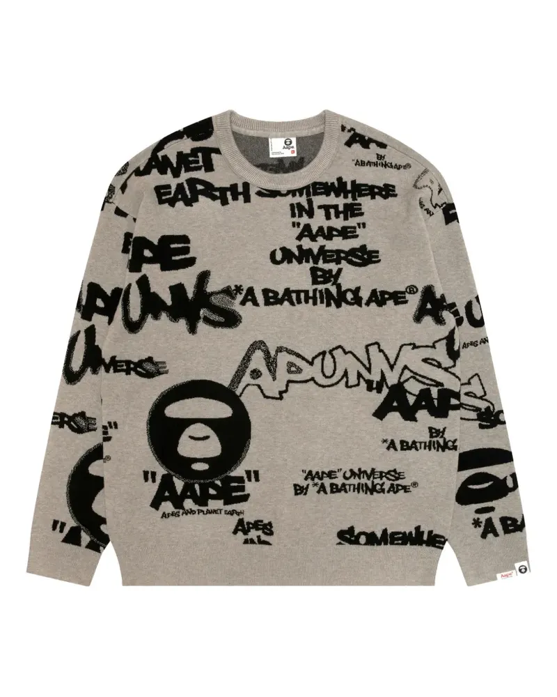 BAPE logo crew-neck sweater - Nude Nude
