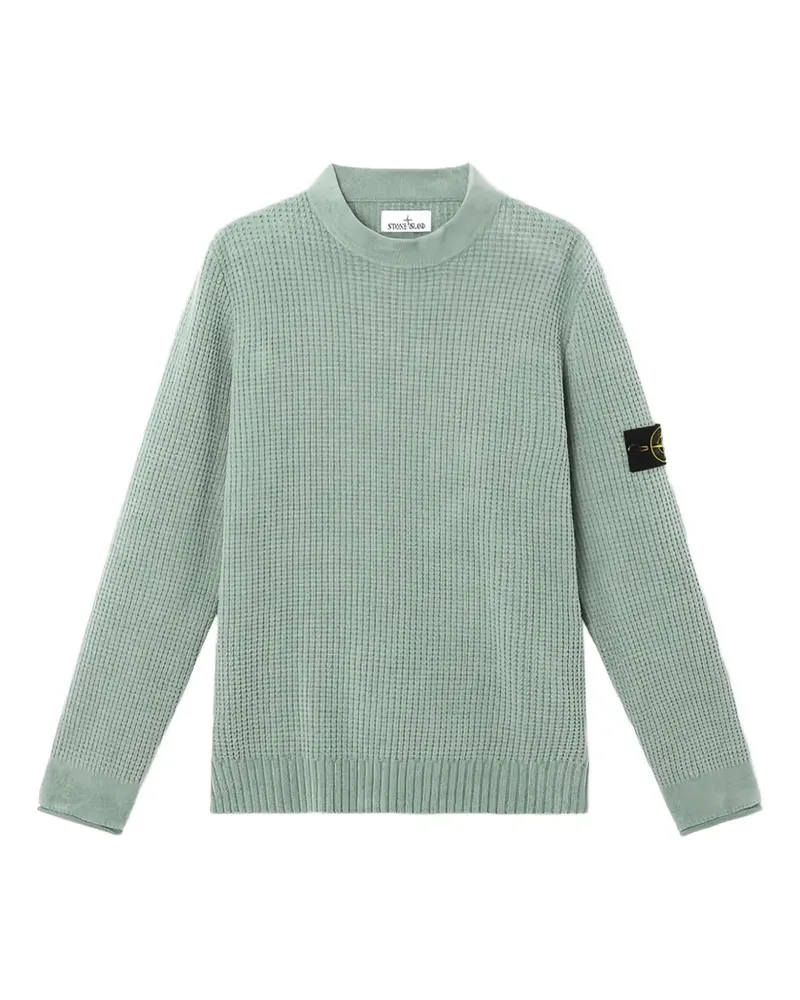 Stone Island Pullover mit Waffelstrick-Muster - Grün Grün