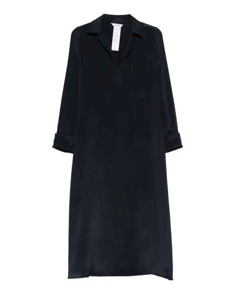 Max Mara silk slit-sleeve midi dress - Blau Blau