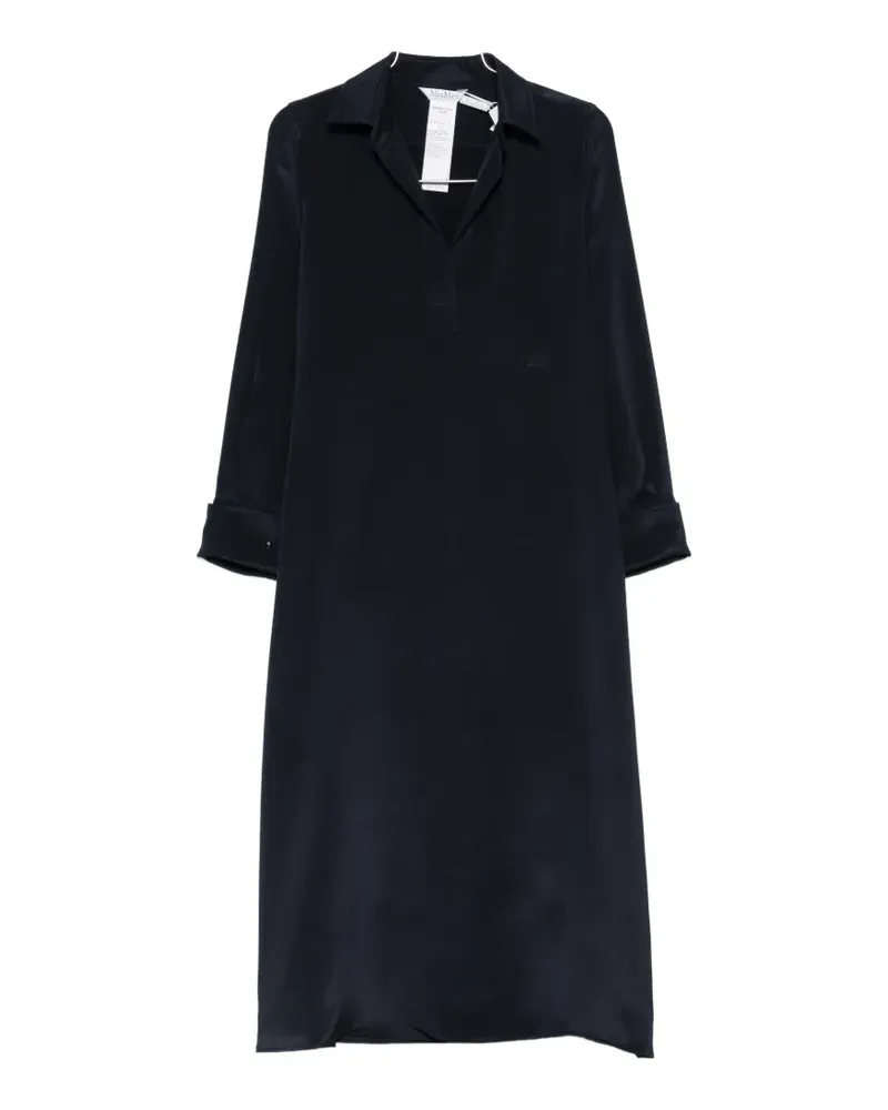 Max Mara silk slit-sleeve midi dress - Blau Blau