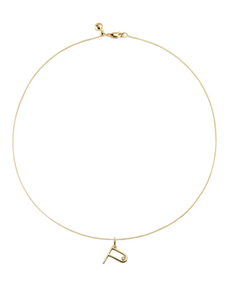 Monica Vinader P-Anhänger mit Diamant - Gold Gold