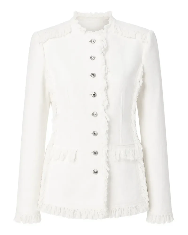 MSGM Jeansjacke mit ausgefransten Kanten - Weiß Weiß